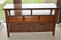 Sofa Table with drawers and basket storage
