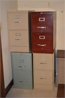 Lot of 4 metal 2 drawer file cabinets