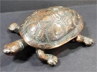 4.5" Figural Brass Turtle Match Safe w/Striker
