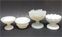 Milk Glass Salt Cellars or Miniature Compotes