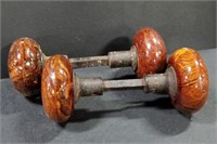 2 Sets of Bennington Brown Swirl Doorknobs