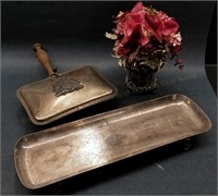 3 Antique Silverplate Items: Silent Butler, Vase,