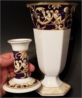 Wedgwood Cornucopia Vase & Candle Holder