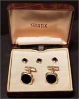 Vintage Swank Cufflink & Stud Set in Case