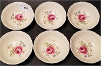 6 Royal Doulton 'Curnock Rose' 6" Cereal Bowls