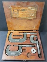 Lufkin 0-3" Micrometers Set in Wood Box