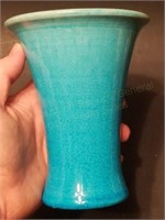 Pisgah Forest 1937 Turquoise Crystalline 6" Vase