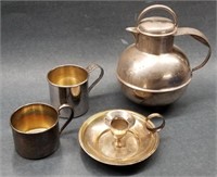 Silverplate Baby Cups, Candle Holder, etc.