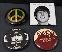 Group of John Lennon & Beatles Pins