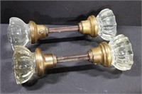 Pair of Glass Handle Doorknob Sets