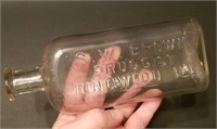 S.W.Brown Druggist Ringwood ILL 8" Medicine Bottle