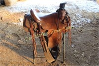 Hand-made "KT Nelson" 16" roping saddle