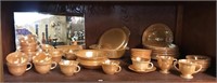 LARGE Set of Fire King Peach Luster Dishes