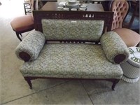 Rolled Arm Mahogany Settee