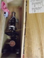 Atco Microscope In Wooden Box