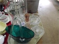 Art Glass Purse, Candlesticks, Vases & Crackle Gla