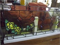 Stained Glass Window Pannel 15"X47" In Stand