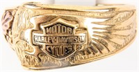 Jewelry 10k Yellow Gold Harley Davidson Men's Ring
