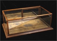 Early Oak Mercantile Display Case w/ Mirrored Back
