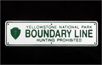 Yellowstone National Park Boundary Line Sign