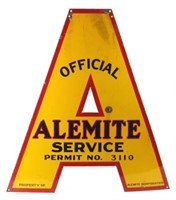 Official Alemite Die-Cut Service Advertising Sign