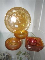 5 Pcs. Marigold Carnival Glass