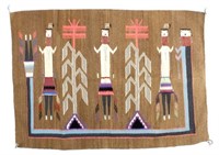 Navajo Rainbow Yei Pattern Wool Rug