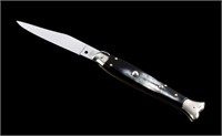 Campolin Buffalo Horn Fishtail Switchblade Knife