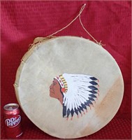 Hand Painted American Indian Leather Drum