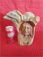 Vintage Hand Carved American Indian Marked RH