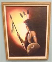 Native Warrior Painting - Artist Lis Fish