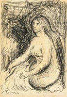 PIERRE-AUGUSTE RENOIR French 1841-1919 Charcoal