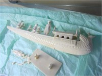 Carved Ivory Junk Boat As-Is