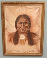 Native American Man - Painting by Atkins