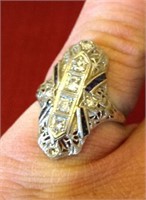 Vintage  Diamond & Sapphire Ring