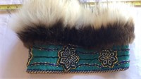 Fur and Beaded Native Headband