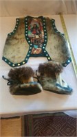 Alaskan Native Indian Toddler Vest and Boots