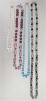 (4) Rhinestone, Crystal and Glass Bead Necklaces