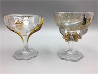 Westmoreland; 2 Shriner champagne glasses