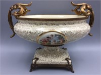 Empire porcelain and bronze urn