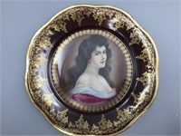 Royal Vienna Victorian lady plate