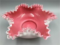 White pink case glass bowl