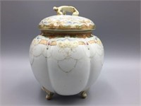 Nippon Hand painted covered jar
