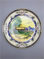 Noritake handled plate with lakeside scene