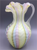 Murano ribbon glass pitcher