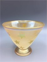 Signed art glass star compote