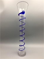 Clear cobalt blue art glass vase