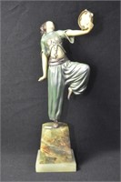 MIDDLE EASTERN TAMBOREEN PLAYER ON MARBLE BASE -