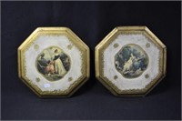 2 PAINTED WOOD PLAQUES - MADE IN ITALY