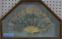 FEATHERED FAN IN SIX SIDED FRAME